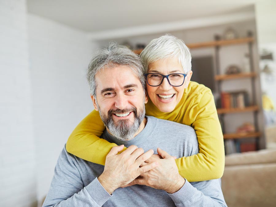 smiling middle aged couple