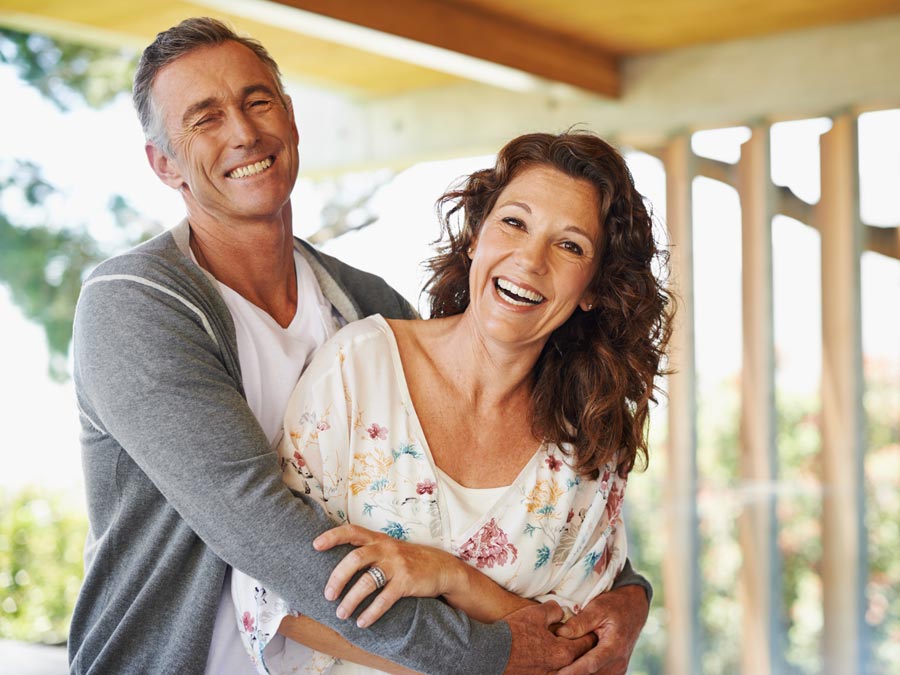 smiling middle aged couple